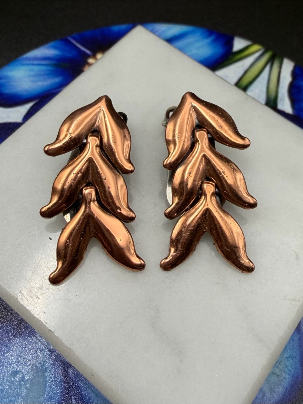 Vintage Renoir Copper Clip-on Earrings #578